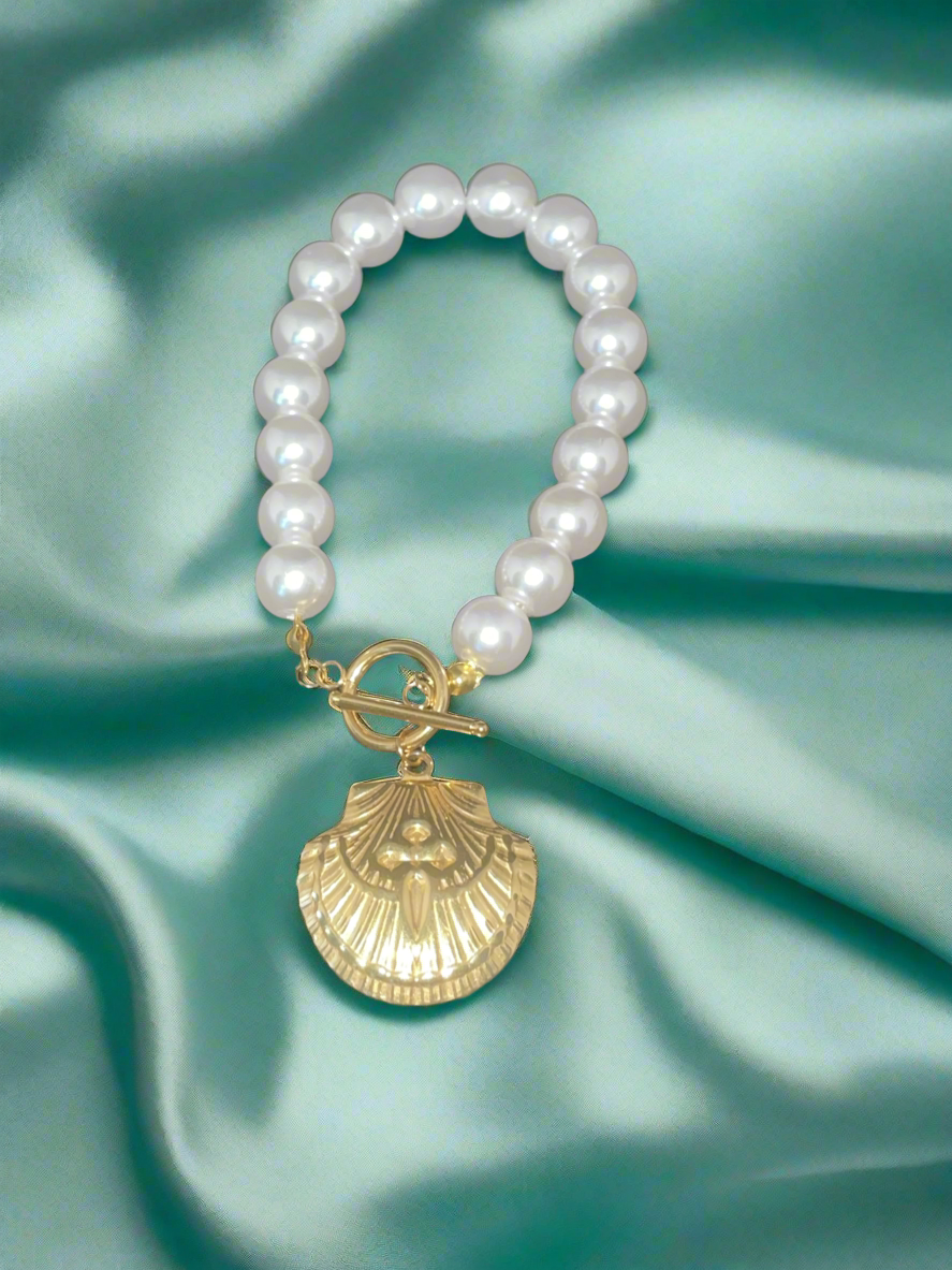 Faux Pearl Toggle Bracelet
