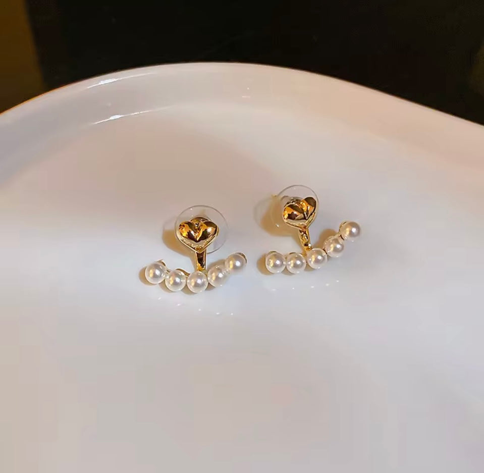 18k Gold Plated Stainless Steel Faux Pear Heart Drop Earrings