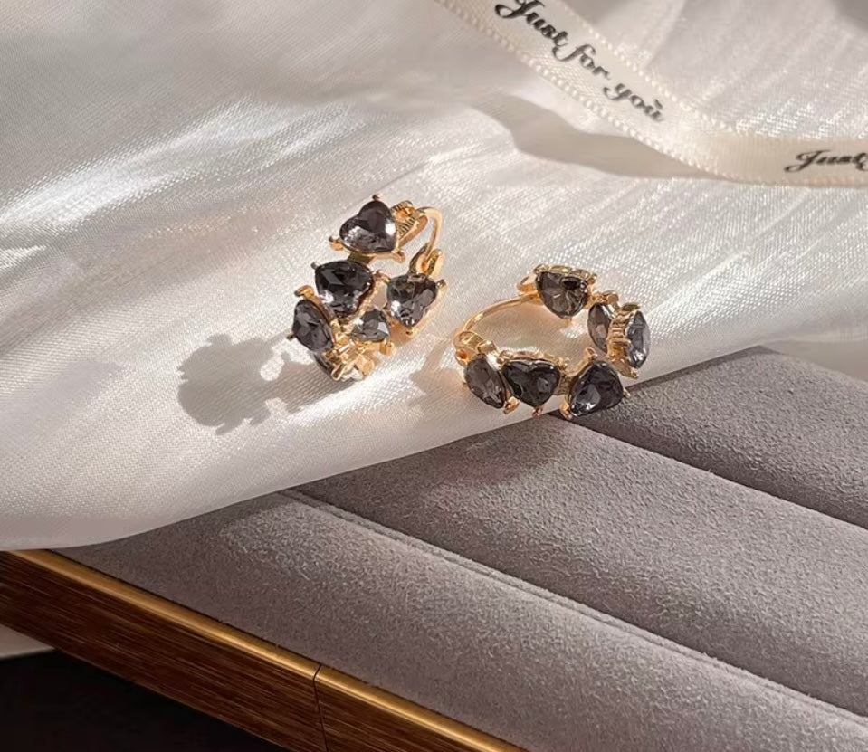 18k Gold Plated Stainless Steel Crystal Earrings