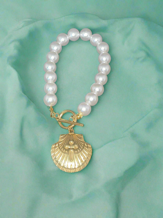 Faux Pearl Toggle Bracelet