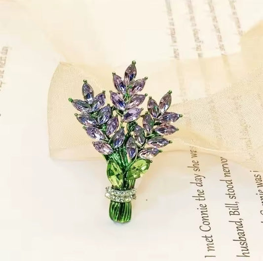 LAVENDER PETAL BOUQUET BROOCH
